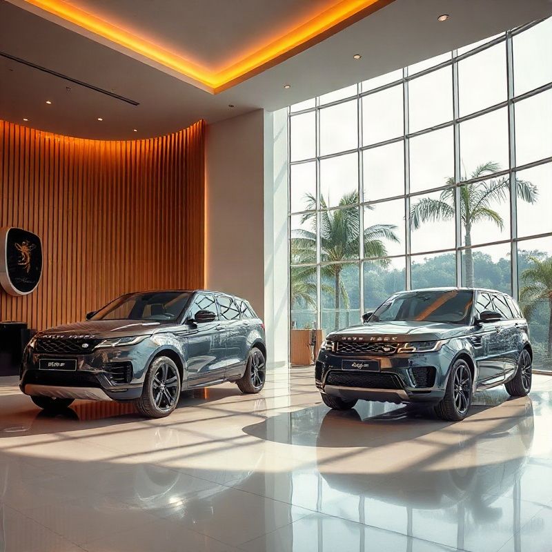 Interior do showroom Sparkuriver em Brasília com iluminação âmbar